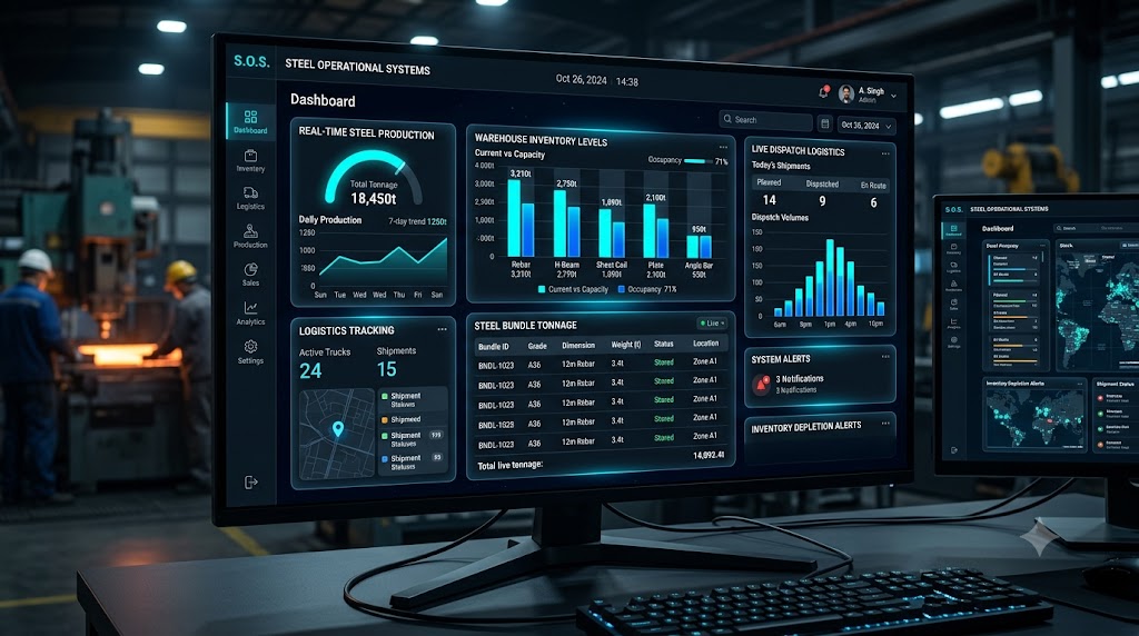 Steel Management Software Interface